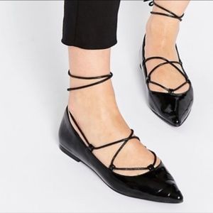 ASOS Lyric Lace Up Ballet Flats